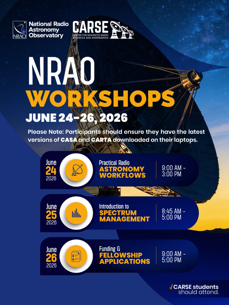 CARSE and NRAO Host Three-Day Workshop Series on Radio Astronomy, Spectrum Management, and Research Funding